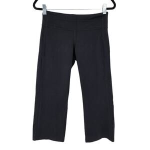 Athleta Black Kick Booty Cropped Stretch Wide Waistband Leggings Size Small